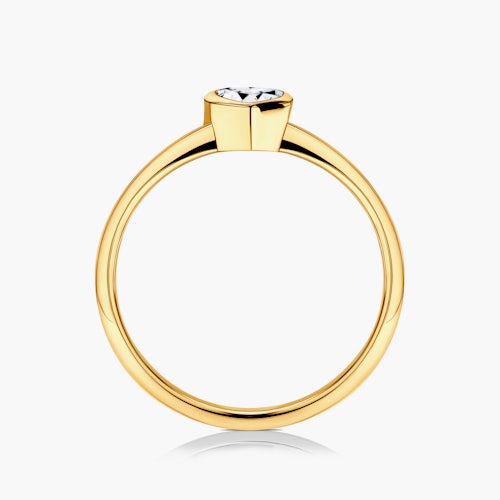 Pierścionek zaręczynowy Pure: złoty, diament w szlifie serce